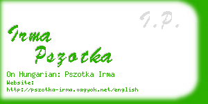 irma pszotka business card